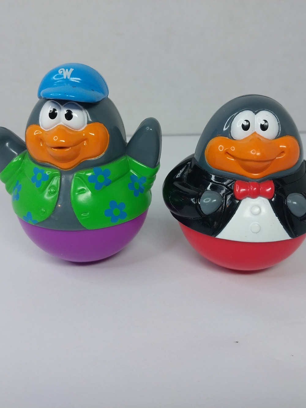 Vintage 2004 Playskool Weebles Wobble Lot of 2 Animal Figures Penguins